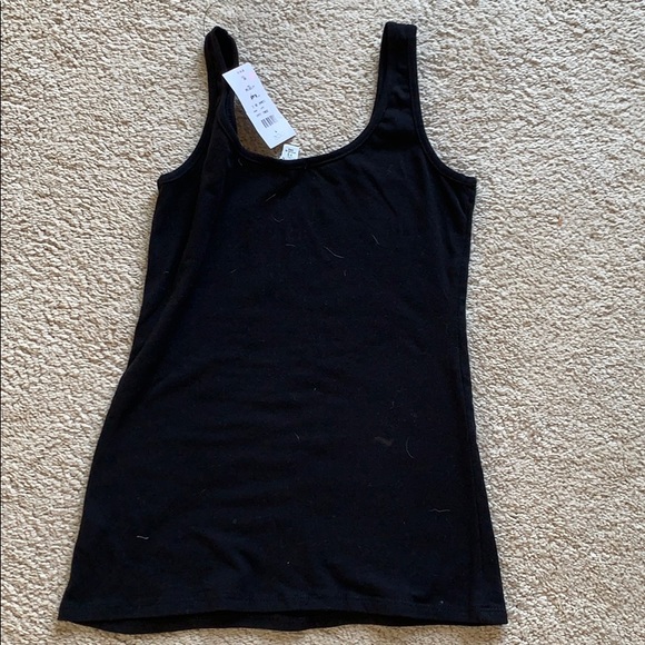 NWT BLK knit tank top w/ clear rhinestones sz XS - Picture 2 of 3